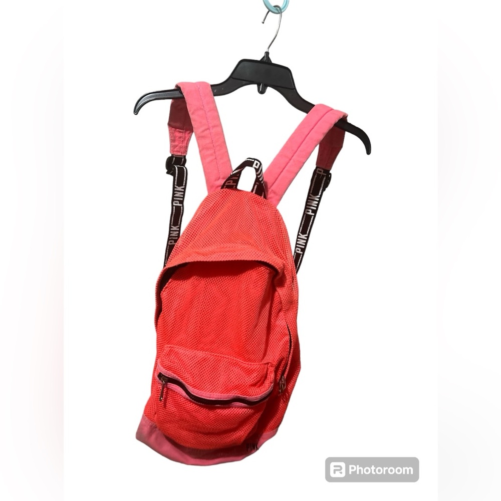 PINK By Victoria’s Secret Pink/Orange Mesh Book Bag with Zip Closure